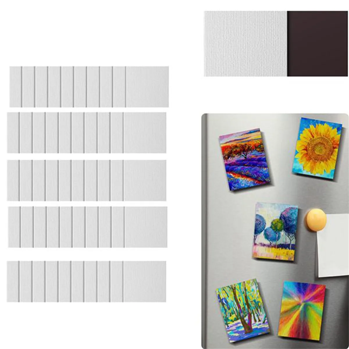 Pintura magnética Painel Canvas, Mini Canvas Boards, Lona, telas em branco, Art Gift, DIY Decor, 25 Pcs