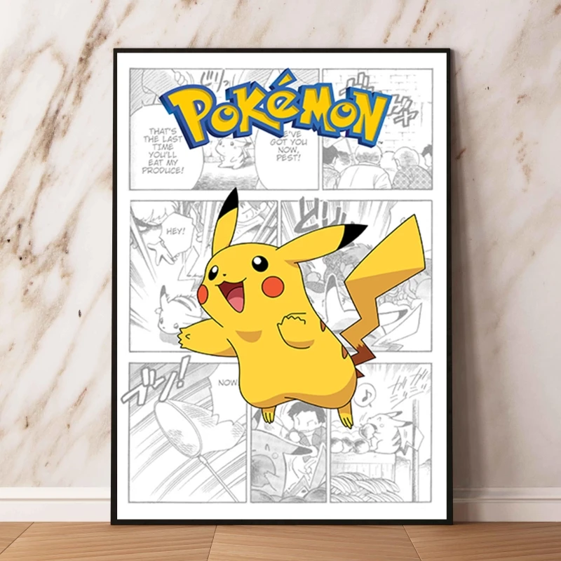 Canvas Prints Pokemon Pikachu Wall Art Poster Home Decor Gifts Decorative Children's Bedroom Decor Classic Decoration Paintings