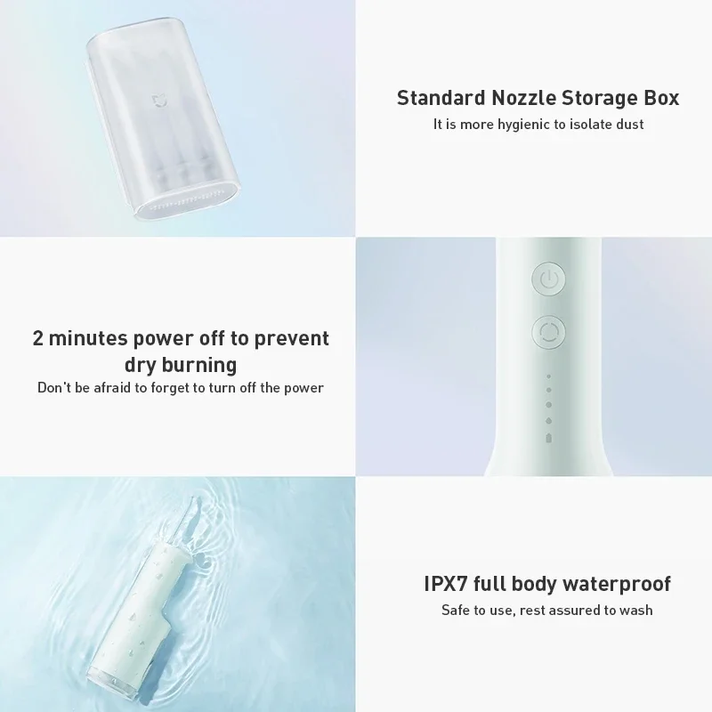 Mijia F300 Water Flosser, Portable Cordless Oral Irrigator with Umbrella Pulse Technology, 240mL Tank, 4 Modes, 115 Days Battery view 6