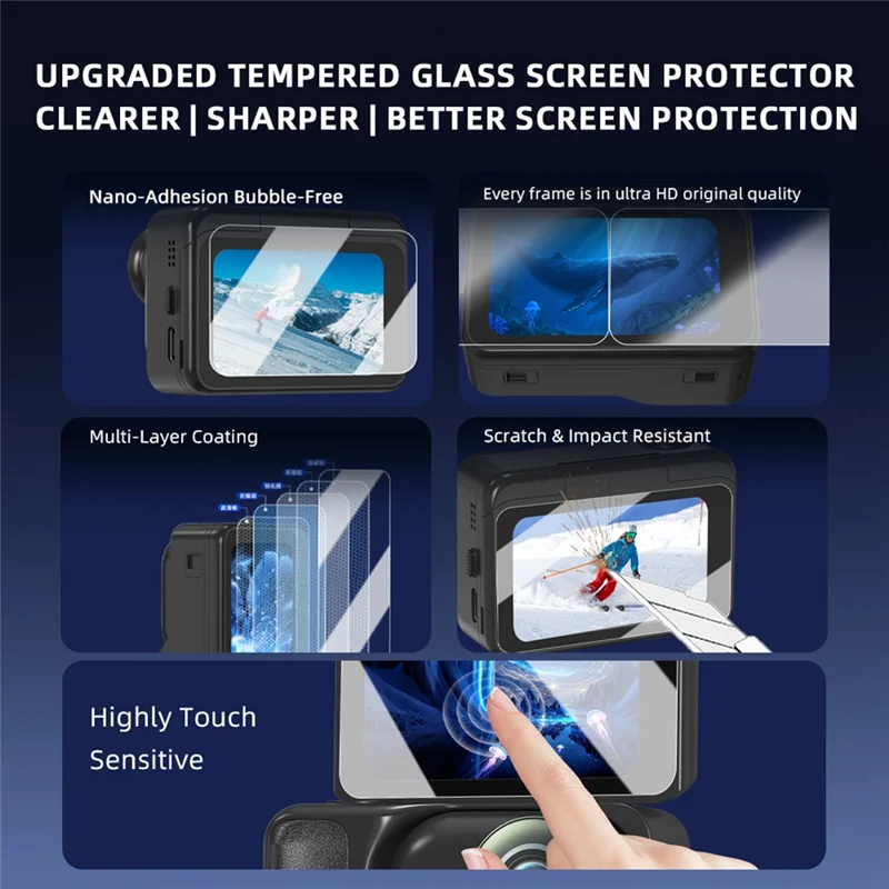 A003 Camera Lens Screen Protector For Insta 360 Go Ultra Tempered Glass Screen Protection Film Action Camera Accessories