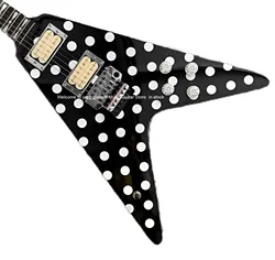 free randy rhoads signature flying v electric guitar polka dot finish top china guitar