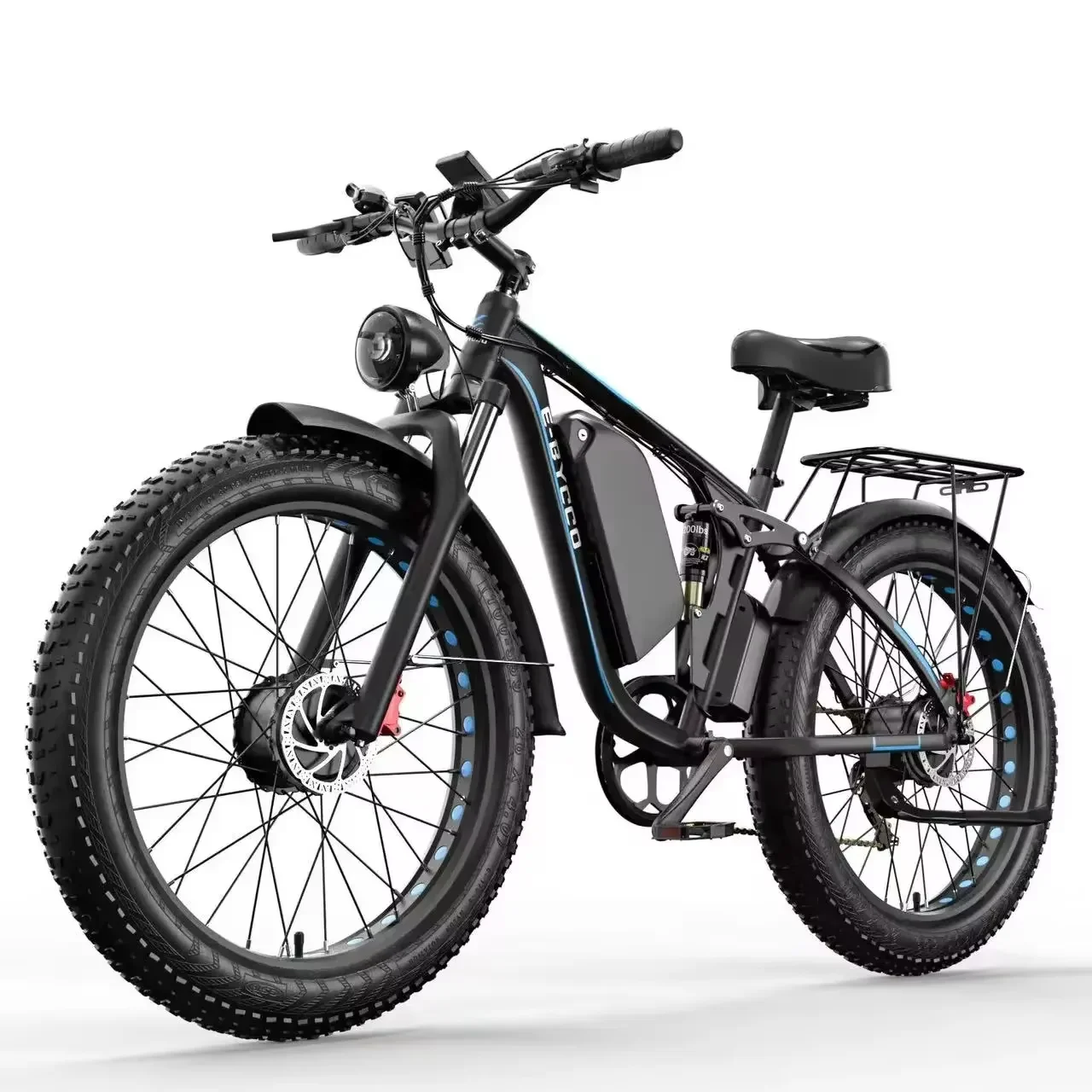 AliExpress E-BYCCO EB7Pro E-bike 3000W Dual Motor 52V23AH Lithium Battery Hydraulic Brake Adult E-bike 26“ Fat Tire Men's E-Mountain ebike