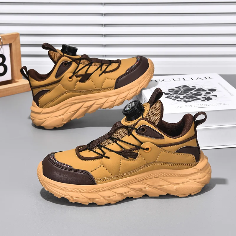 

Лидер продаж, модные детские кроссовки, повседневная спортивная обувь на платформе для мальчиков, кроссовки с вращающейся пряжкой, дизайнерские кроссовки для бега для девочек