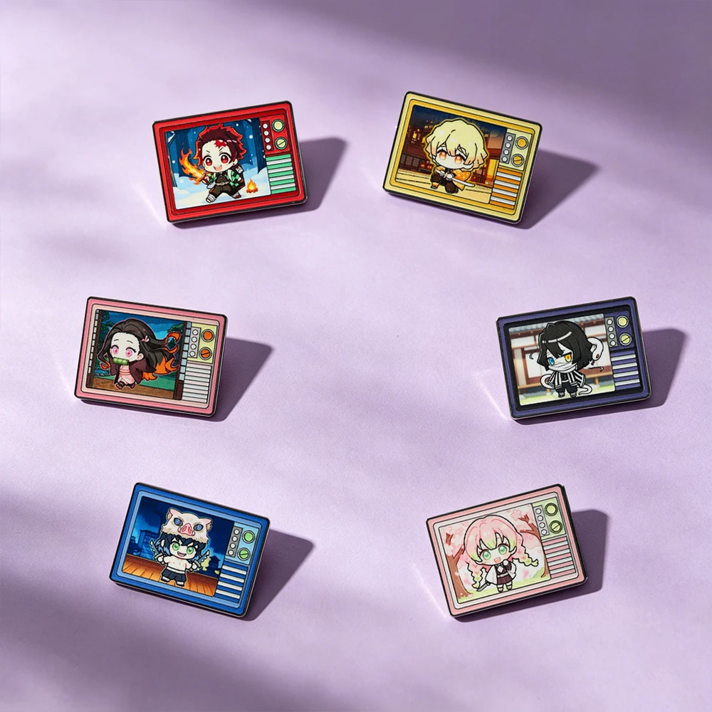 6Pcs Anime Enamel Pins Set Cartoon Character Badges for Backpack Women's Brooches Hat Lapel Cosplay Accessories view 5
