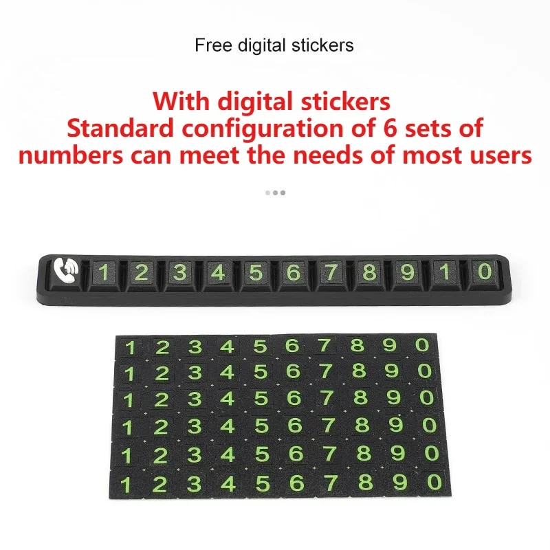 1PC Soft Rubber Hidden Car Parking Phone Number Plate High Temp Resistant 11 Digits Universal