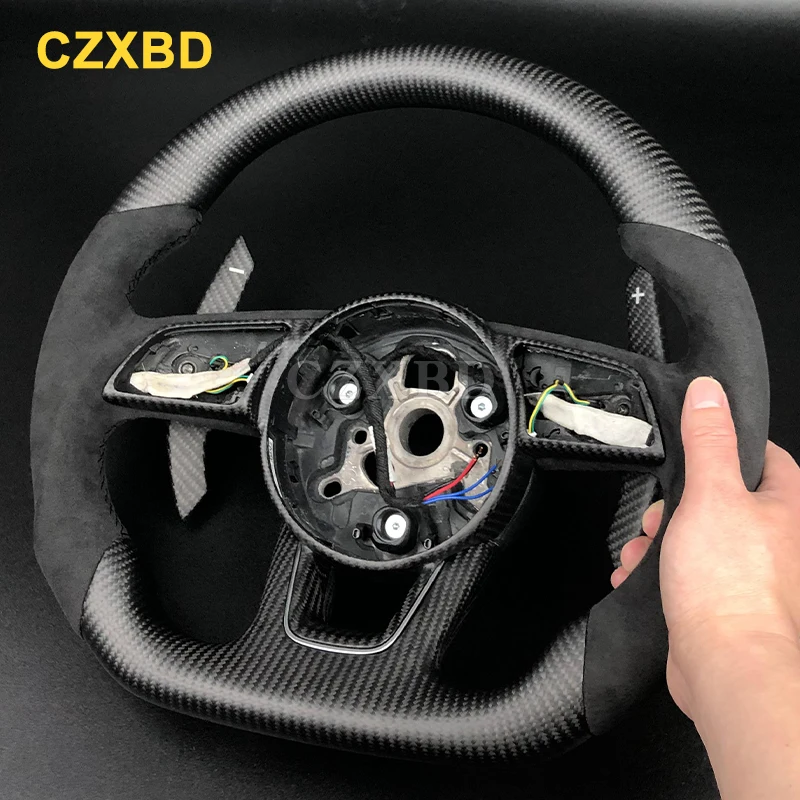For Audi B9 RS3 RS4 RS5 S3 S4 S5 Real Glossy Matte Carbon Fiber Steering Wheel High Quality Sport Wheel Customized