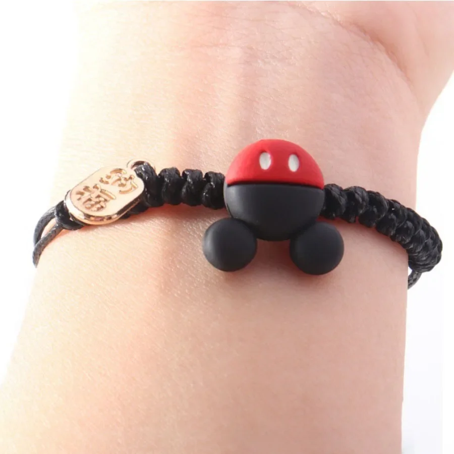 @Mickey Verstellbares Handgewebtes Polyester-Cartoon-Charakter-Charm-Armband für Paare Geschenk Festliche Party Reise Auszeichnungs-Accessoires – Detail 3