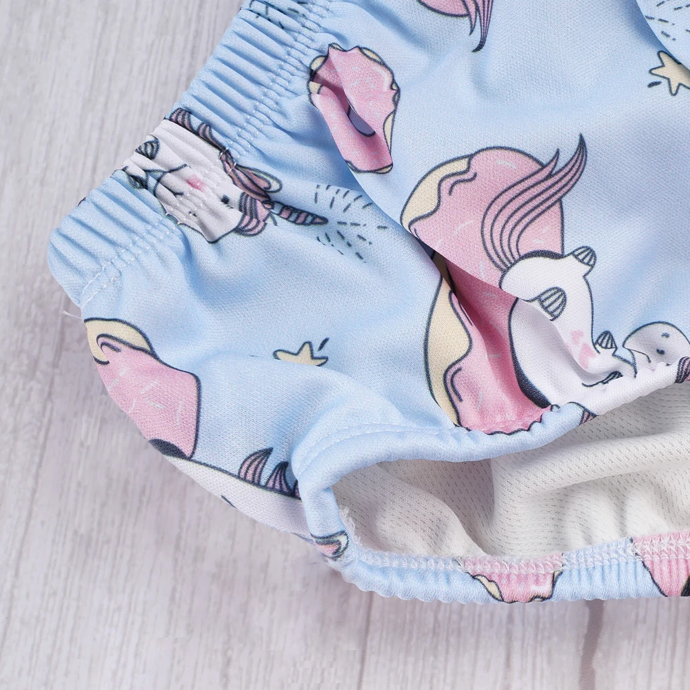 Elinfant 3 Size Flower Side Comfortable Baby Swim Diapers Fashion Print Reusable Washable Swimming Diaper Pool Pants