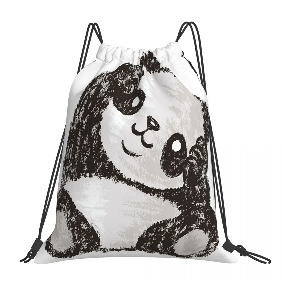 

Cute Panda Backpacks Multi-function Portable Drawstring Bags Drawstring Bundle Pocket Sports Bag BookBag For Man Woman School