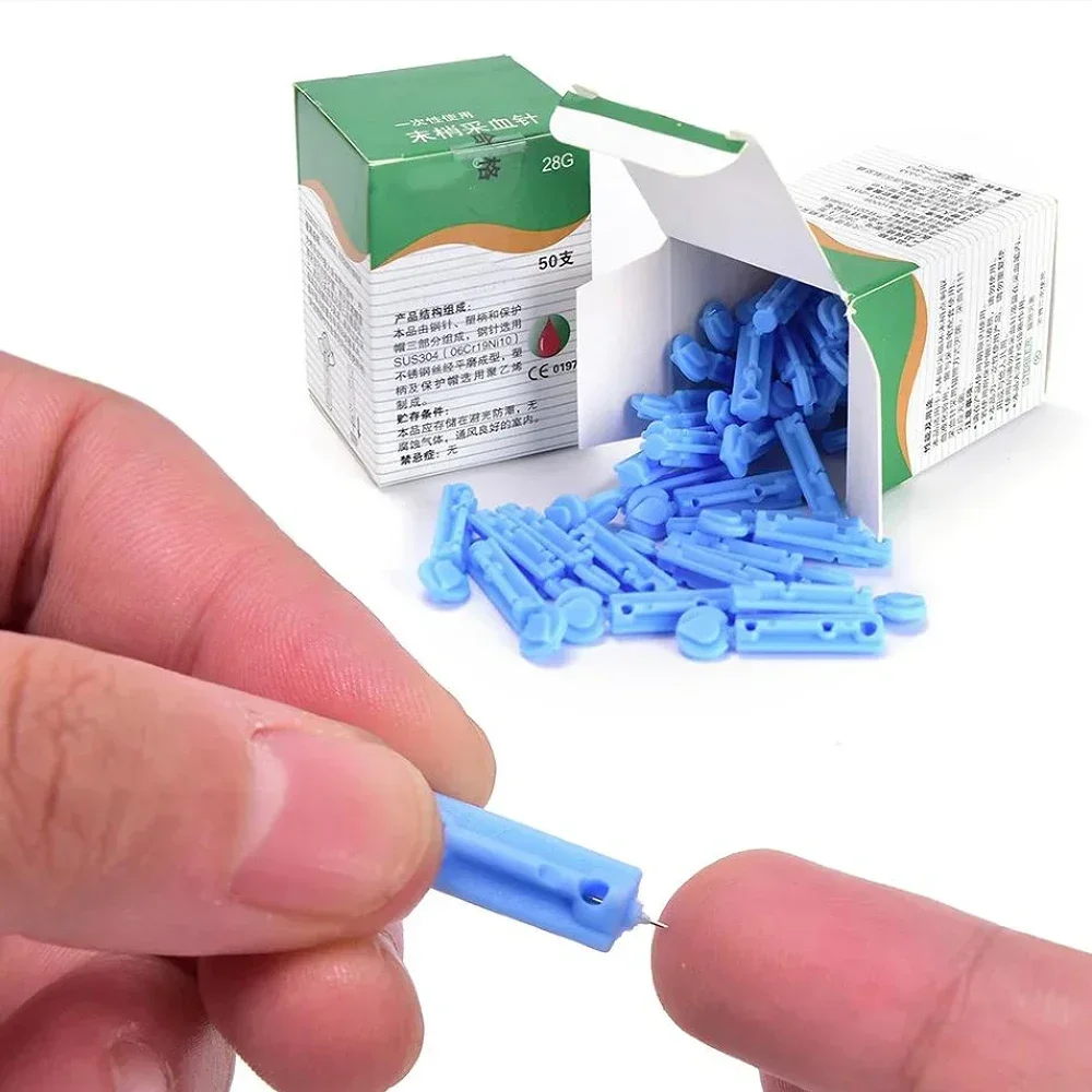 23G/26G/28G/30G/33G Lancet Pen Adjustable Depth Blood Sampling Glucose Test Pen for Diabetics Blood Collect 50pcs Lancing Device