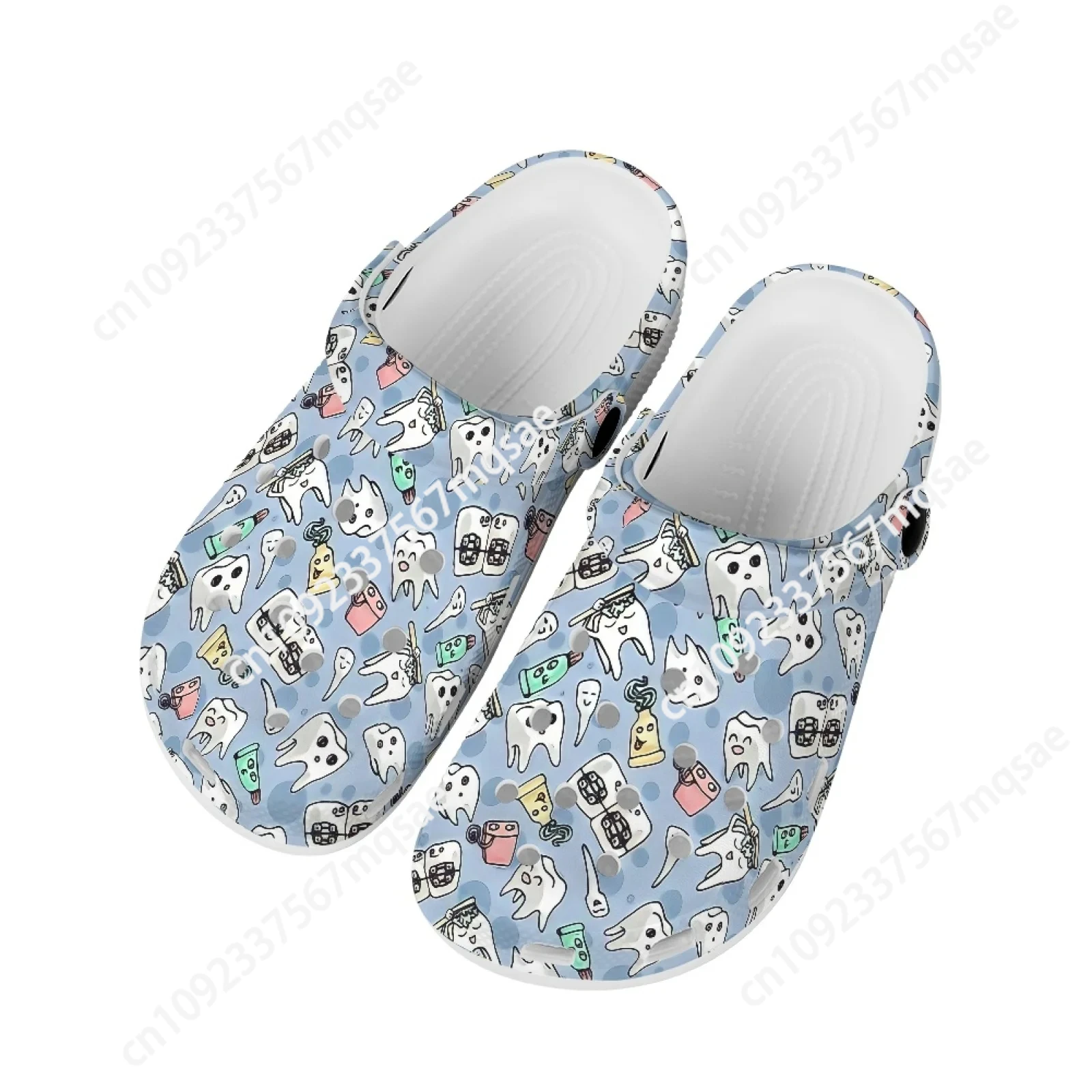 Custom Dental Work Garden Shoes Summer Anti-Slip Flats for Women Tooth Cartoon Home Non-slip Slippers Beach Couple Slides