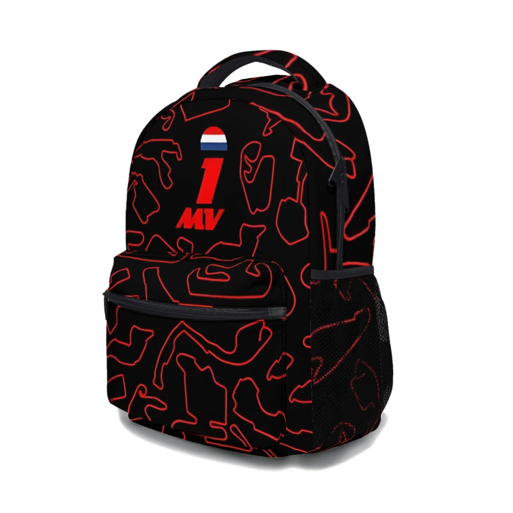 Mochila Escolar de Anime Cartoon Infantil, Mochila Escolar Leve Estampada Casual, 1 MV-Padrões de Armadilha de Corrida