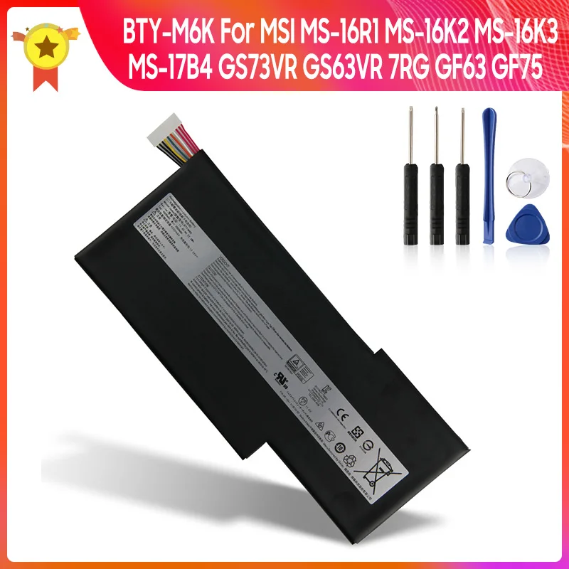 استبدال البطارية BTY-M6K ل MSI MS-16R1 MS-16K2 MS-17B4 MS-16R3 GF63 9SCXR GF75 رقيقة 3RD 8RD سلسلة بطاريات مع أداة #1