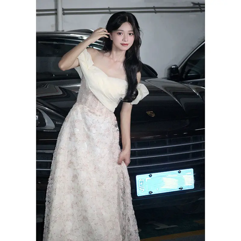 Ele ثوب مسائي بكتف واحد للنساء الكبار حفل المضيف الكرة الدكتور الفاخرة بسيطة Sle الاحتفال بعيد ميلاد الدكتور