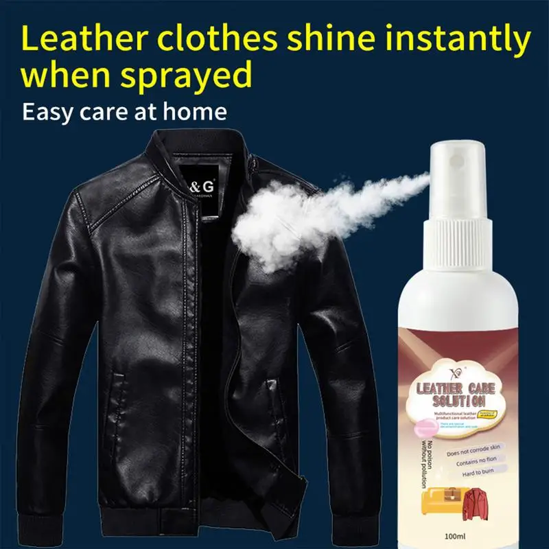 Leather Car Seat Cleaner 100ML Household Polishing Agent For Leather Furniture Easy To Apply Cleaning Spray For Remove Dirt &