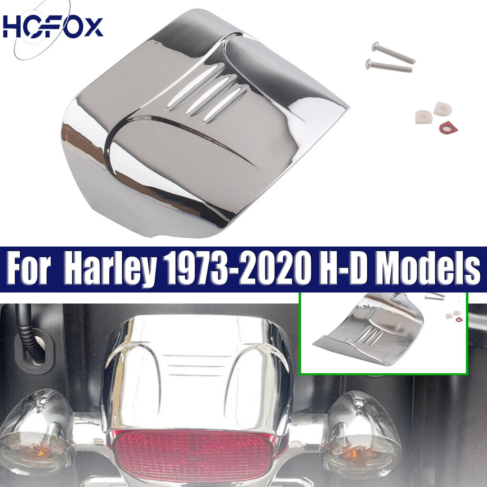 

Taillight Visor Without Slots Fits Harley 1973-2020 H-D Models with Conventional Fender Mounted Taillights