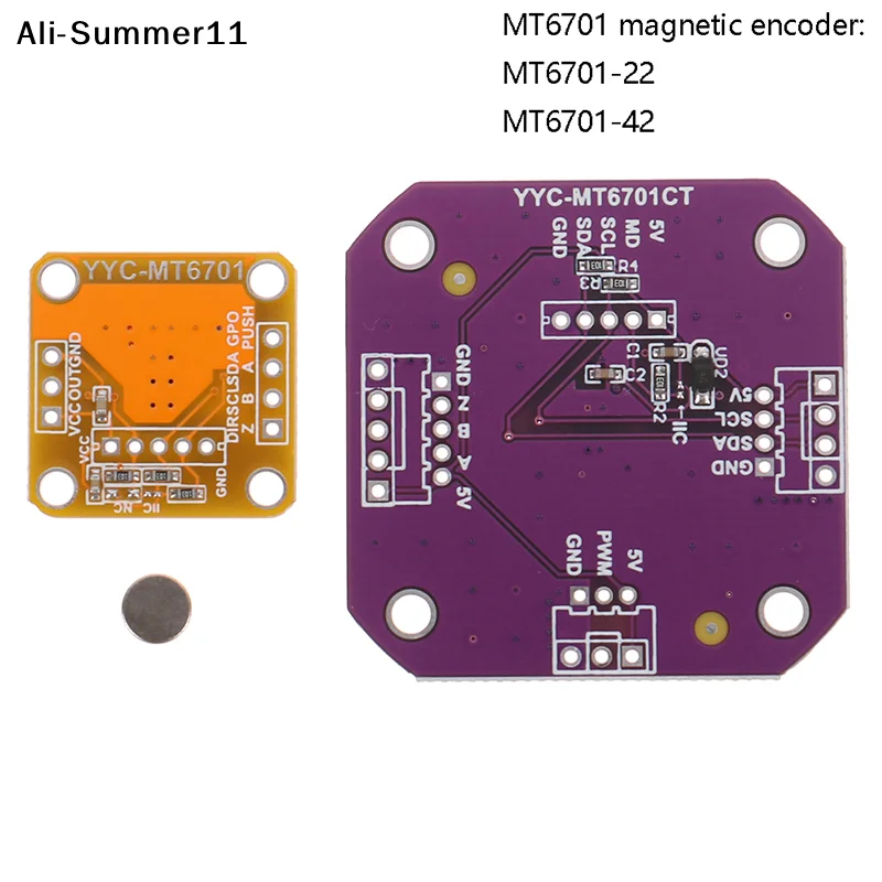 【Av1】【AYt6】Magnetic Encoder MT6701 Magnetic Induction Angle Measurement Sensor Module 14bit High Can Perfectly Replace AS5600
