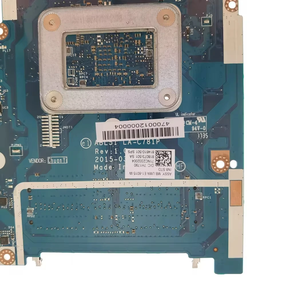 Imagem -04 - Mainboard Portátil Totalmente Testado Bdl51 La-c781p Mainboard para hp Pavillion 15-af 255 g4 814610501 com A6-5200 A87410 Cpu Ddr3