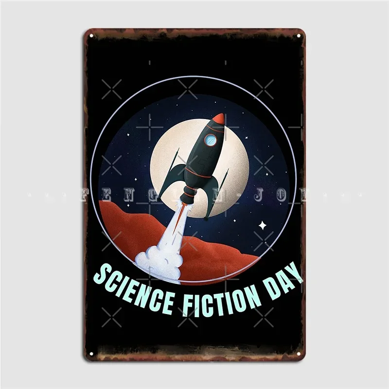 Science Fiction Day Metal Plaque Poster Wall Pub Printing Garage Club Plaques Tin Sign Poster