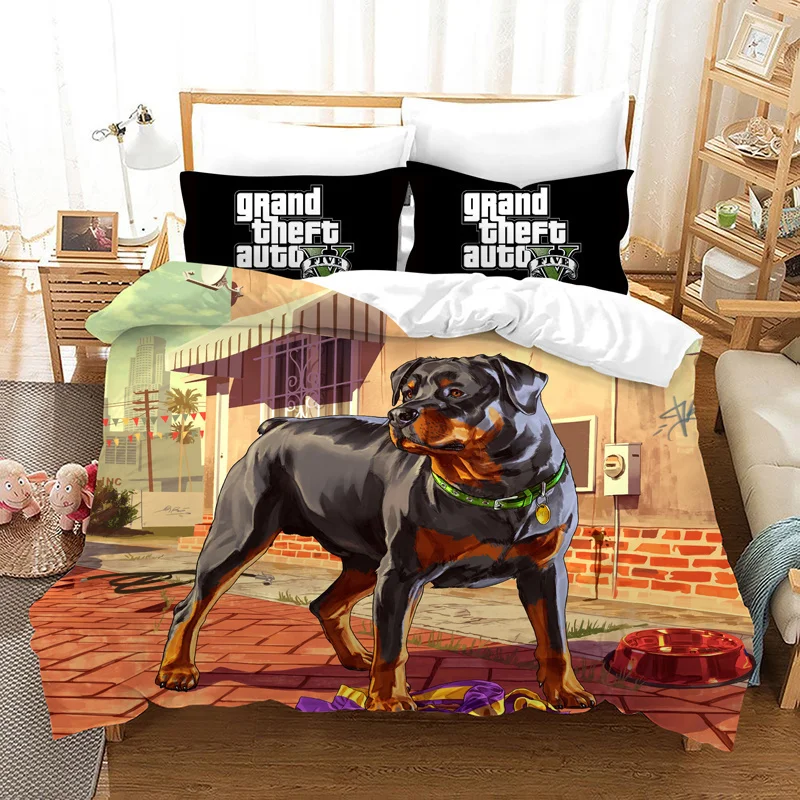 Game GTA V Bedding Sets 3D Digital Printing Cartoon Bed Linen (No Core) Suitable for Bedroom Grand Theft Auto 5 Duvet Cover Sets