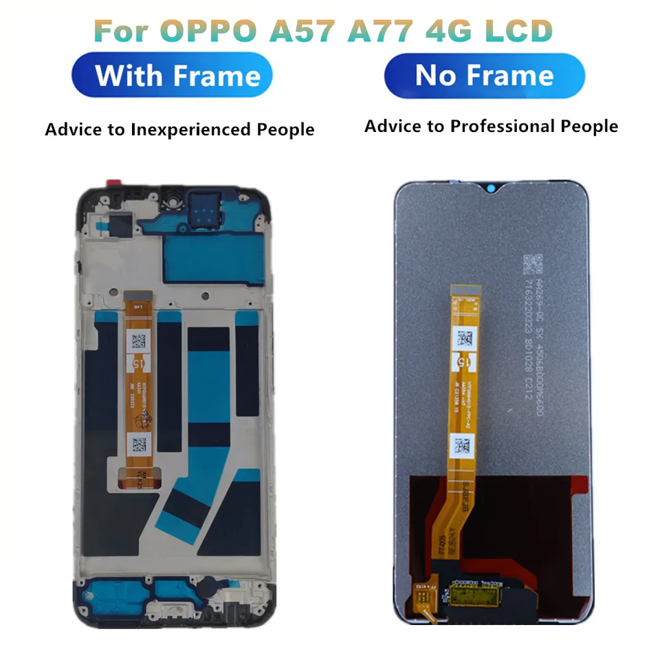 Pantalla de 6.56'' para OPPO A57 A77 4G/5G A57S LCD CPH2387 PFTM20 CPH2385 CPH2339 Pantalla táctil Panel digitalizador Reemplazo 3