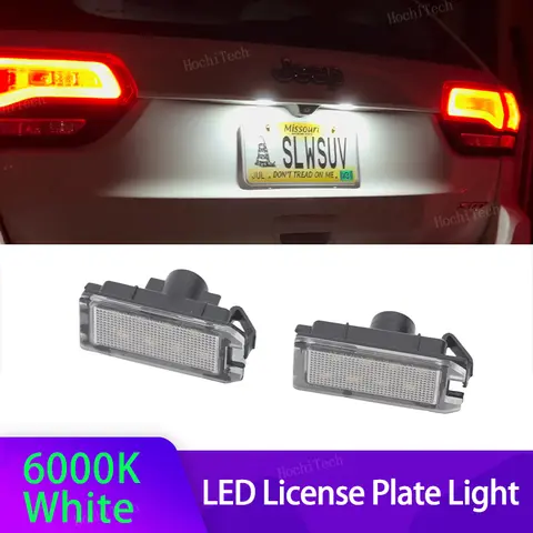 12V SMD Number Lamp For Jeep Grand Cherokee Compass Patriot Dodge Viper 2014-2017 Fiat 500 2Pcs LED Number License Plate Light