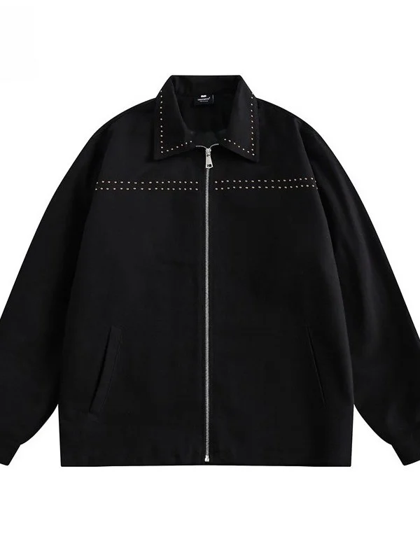 

plus Size Men's Jaet Couple's Retro Outerwear American Sle Autumn Winter New Faion Zipper Closure Casual Long Sve Coat