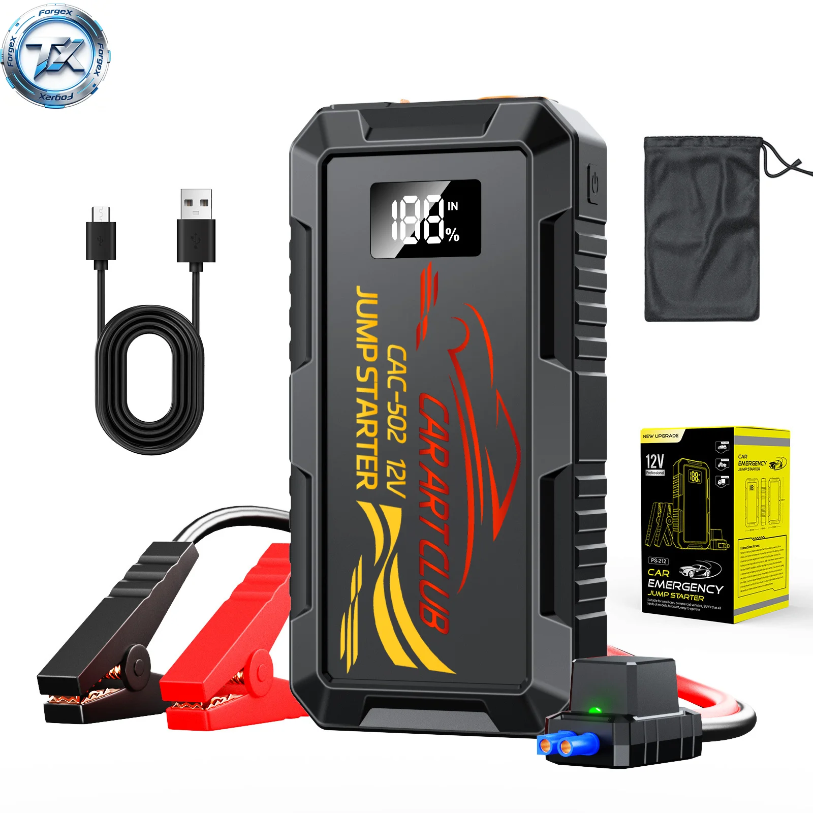 

【Multi-functional】Car Jump Starter 3000A Car Booster Device Charger Battery less Portable Car Starting for Emergency Device