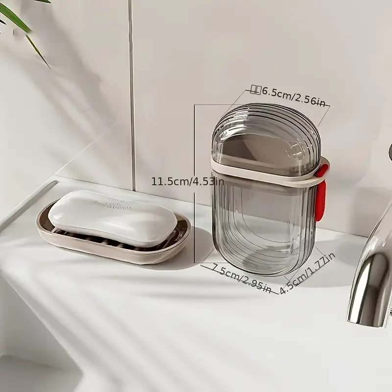 1/2pcs Portable Travel Soap Box with Lid Sealed And Drainable Creative Small Soap Dish for Business Trips