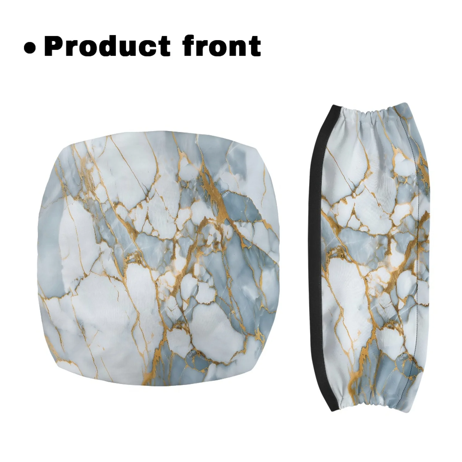 Coloranimal Adjustable Portable 2 Pcs Rollator Seat Cover Set for Senior for Neighborhoods Marble Theme