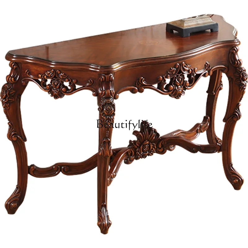 

American-style Solid Wood Entryway Table Against the Wall Entryway Console