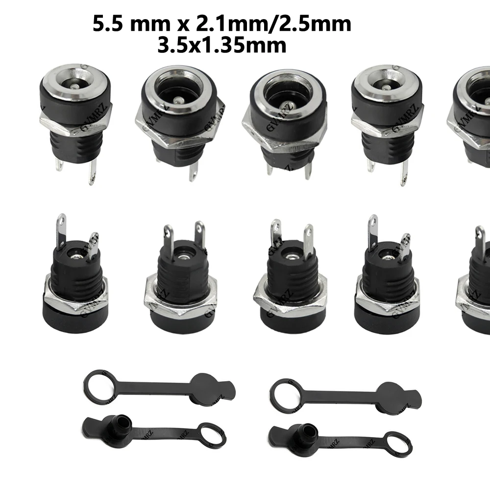 10PCS DC-022B 5.5 mm x 2.1mm 3A 12v for DC Power Supply Jack Socket Female Panel Mount Connector DC022B 3.5x1.35mm