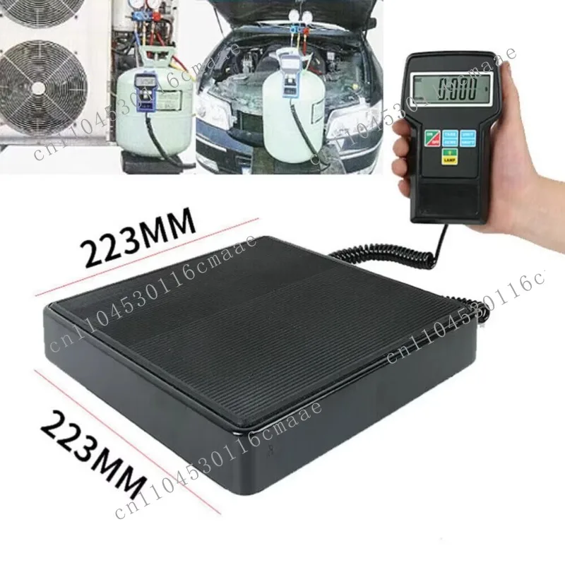 Series 100kg/220lbs Capacity ±5g Precision Portable LCD Hand Tool Industrial Digital HVAC Refrigerant Charging Scale ODM
