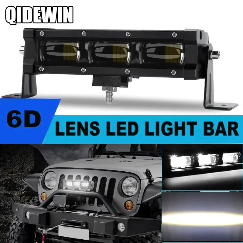 

8'' 14 inch 6D Slim LED Light Bar 4x4 Offroad Led Work Light Bar Driving lamp DRL for Trucks Lada Niva Car Tractor Boat 12V 24V