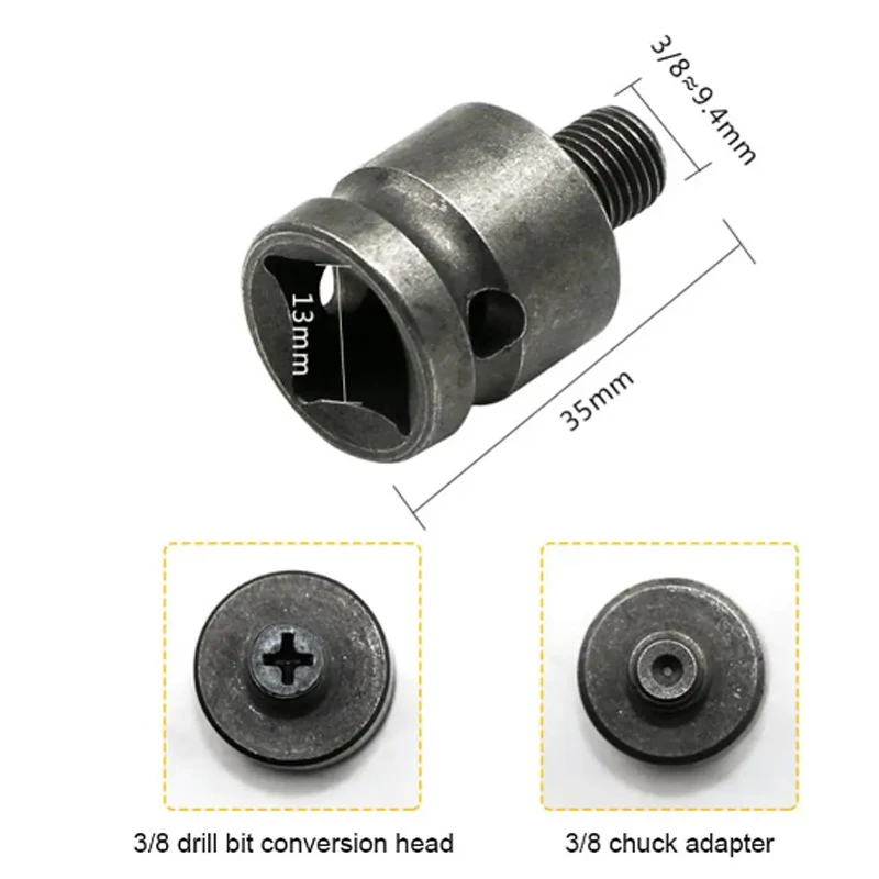 1 szt. 3/8-24UNF klucz elektryczny uchwyt wiertarski konwersji pręta 1/2 ''Adapter uchwytu wiertarskiego wiertło z gwintem uchwytu