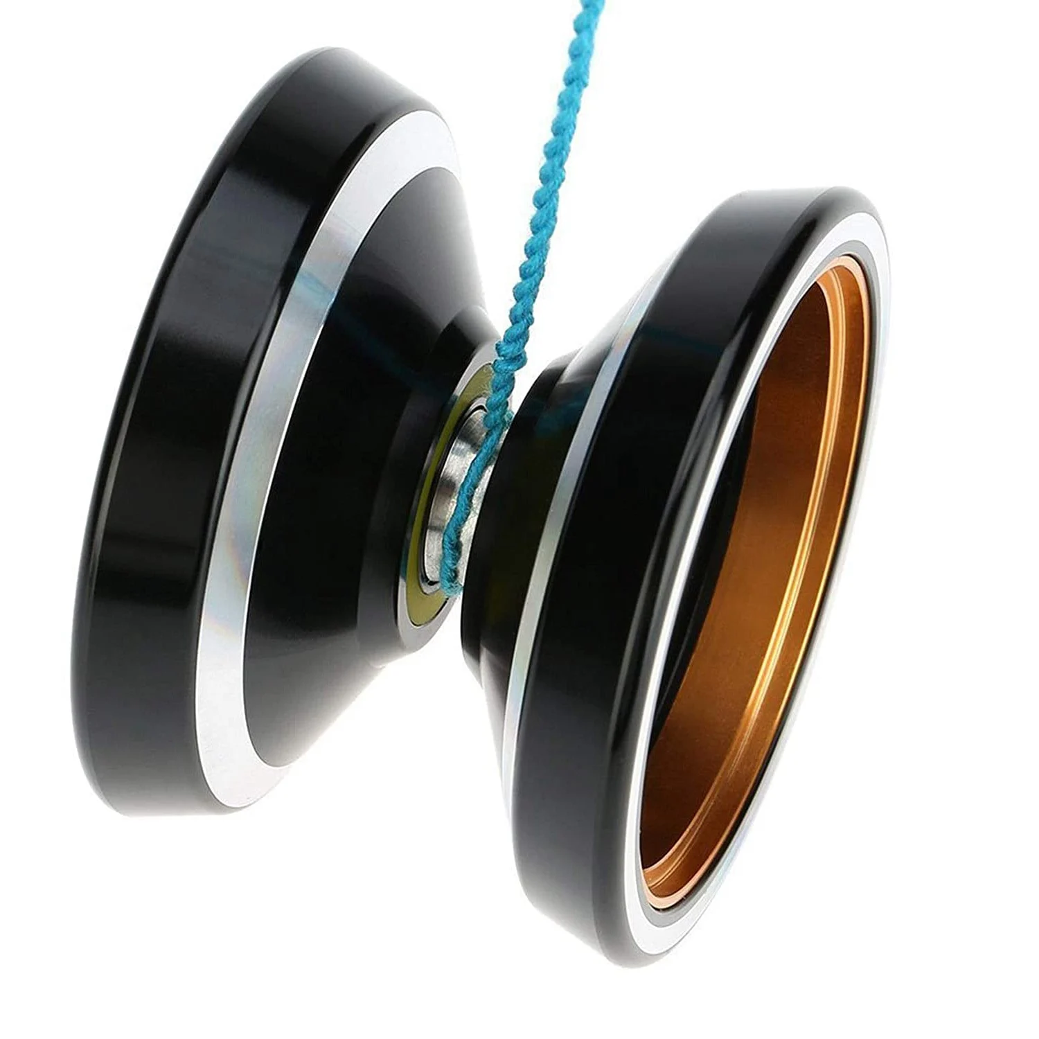 Professional Non-Responsive Yoyo M001-B,Alloy Aluminum Yoyo with Metal Ring Intermediate Yoyo+Extra 5 String+Bag