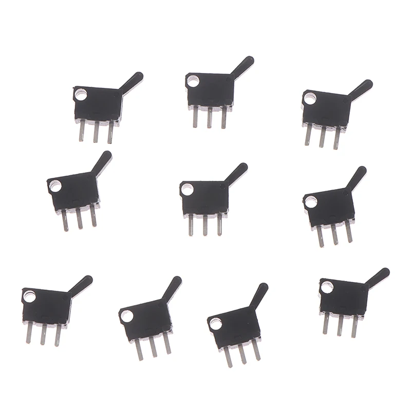 Three Pins Momentary Push Button Open Switch, 10pcs Miniature Small Limit Travel Micro Switches With Hole for DIY Production