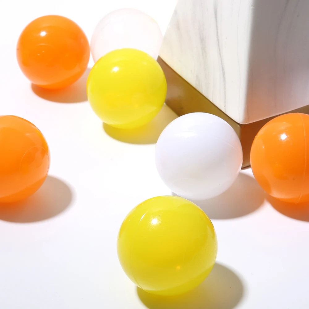 5.5cm 100 pçs bolas de plástico com saco líquido com laranja, amarelo, branco e claro para crianças bola poço e piscina brinquedos de água