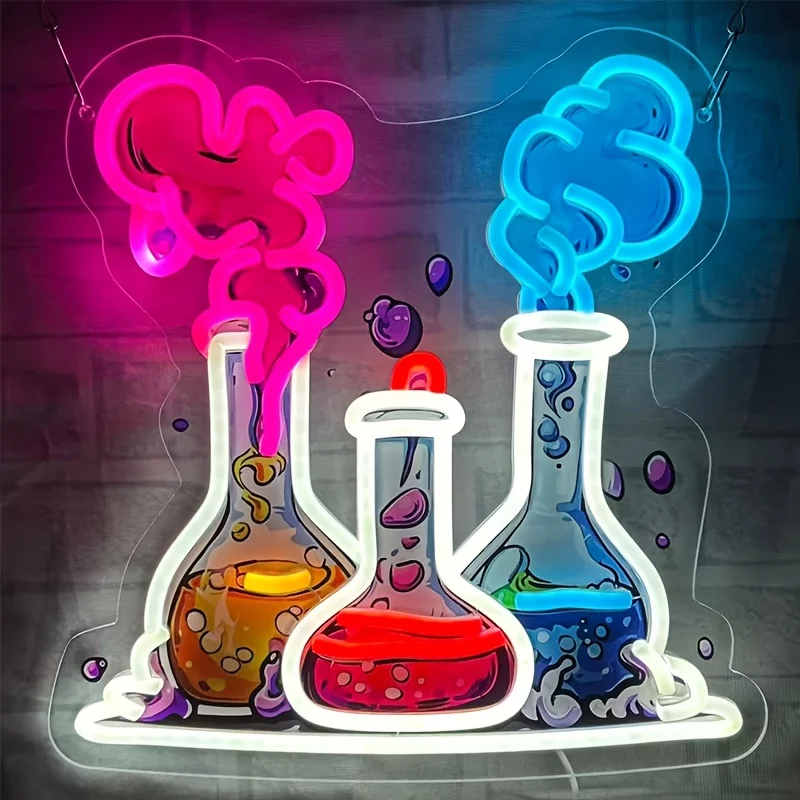 Cute Cartoon Flask LED Neon Sign for Home Bar Party Decoration Creative Wall Art Lighting Gift Tech Trendy Atmosphere