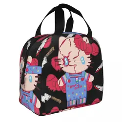 Hello Kitty Horror Doll Insulated Lunch Bags Portable Lunch Container Thermal Bag Tote Lunch Box Beach Picnic Food Handbags