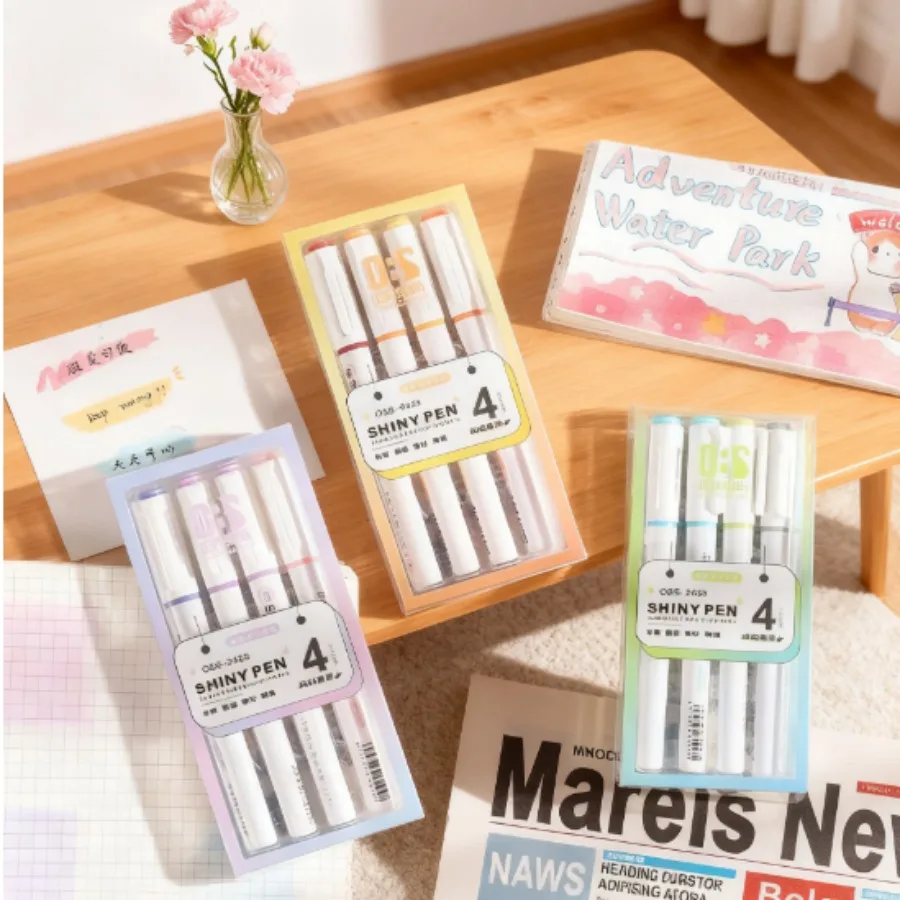 

High-value Glitter Highlighter Learn To Use Marker Pens Art Painting Graffiti Pens and Markers for Hand Accounting