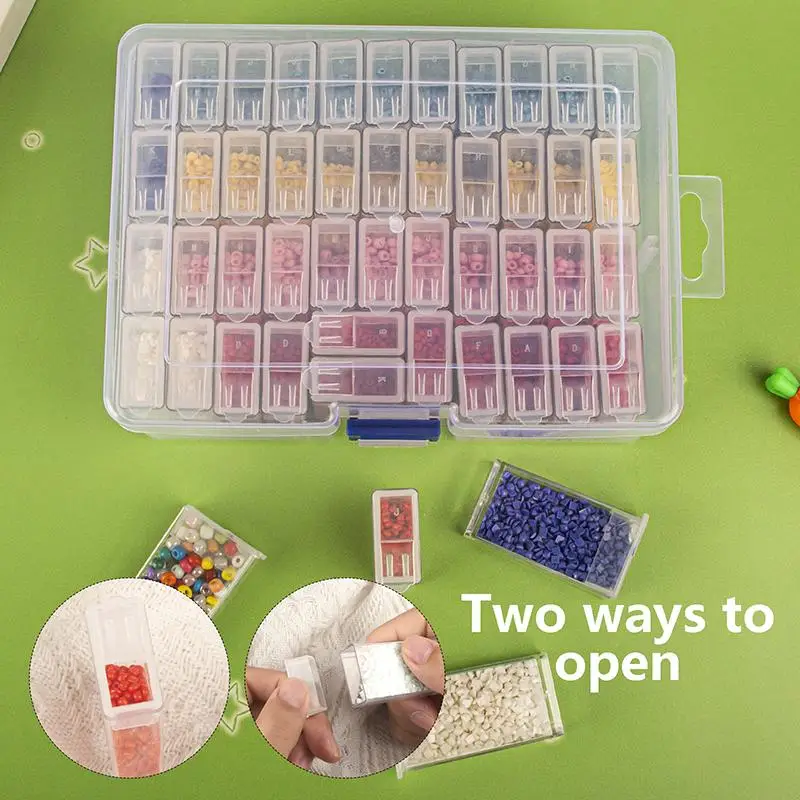 Capacity Bead Craft Storage Box Individual Compartments - Heavy-Duty Plastic Lid Beadwork, Painting, Embroider