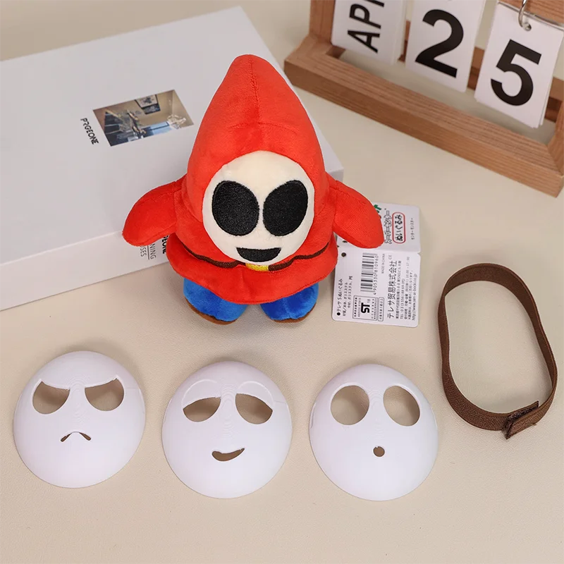 

Super Little Shy Guy Ghost Boo Figure with 3X 3D printed mask Plush soft Toy , Nintendo Switch Game Doll Odyssey Stuffed Animal