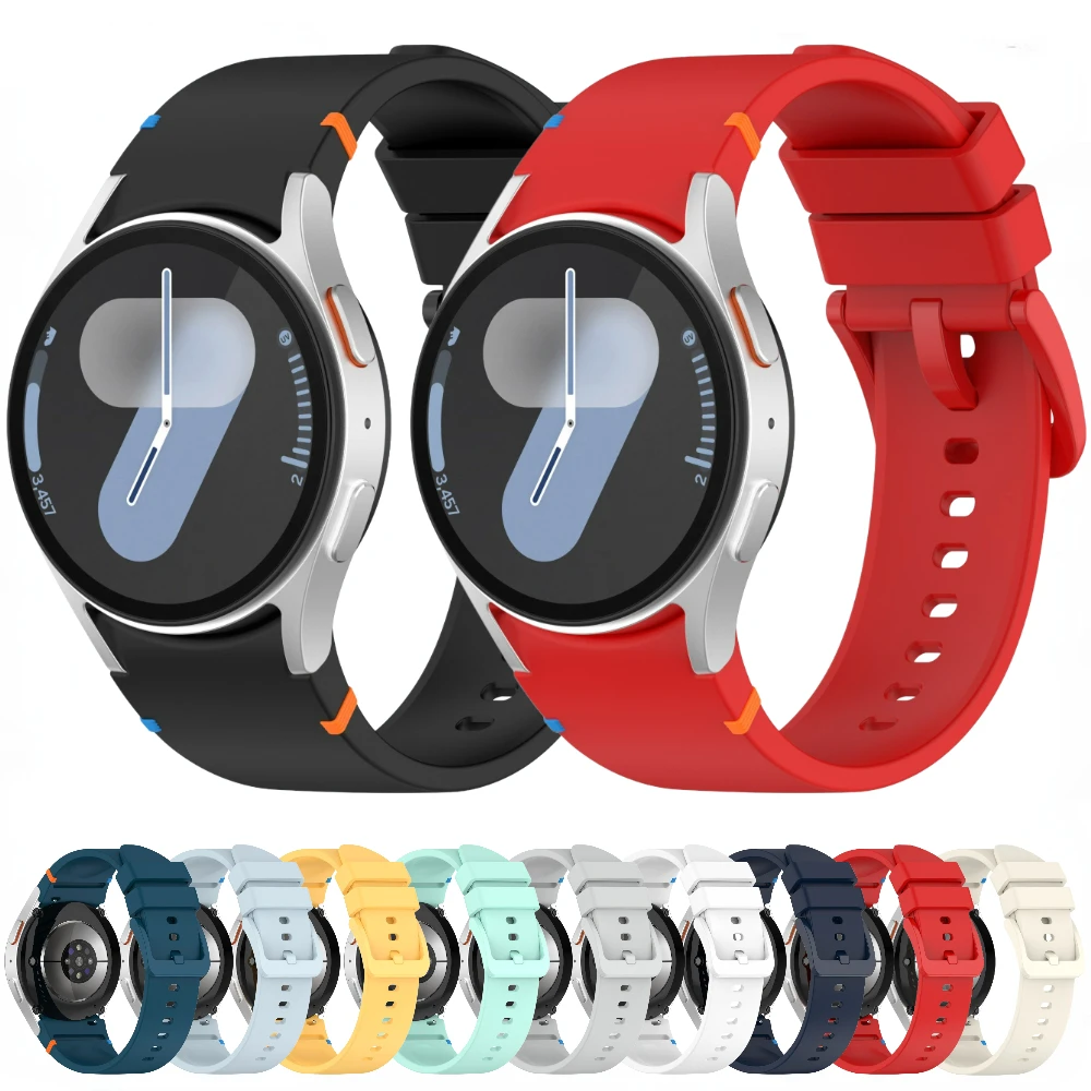 Color buckle silicone strap for Samsung Galaxy Watch 7 6 5 4 44mm 40mm/FE/Pro/classic Original Sport Bands Galaxy watch 7 Strap