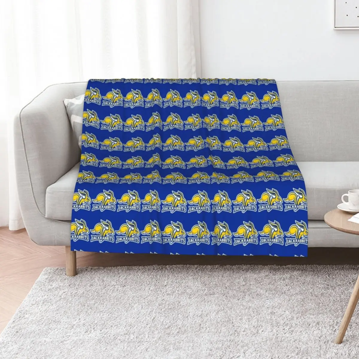 South Dakota State Jackrabbits Throw Blanket Extra Large Throw Plaid on the sofa Luxury Multi-Purpose Retros Cute Plaid Blankets