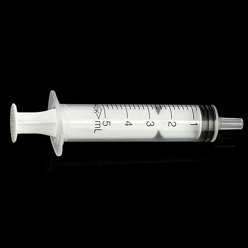 10Pcs Disposable Plastic Injector Syringe No Needle For Lab Nutrient Measuring Small Pet Food Feeder Feeding(Without Needle) 5ml
