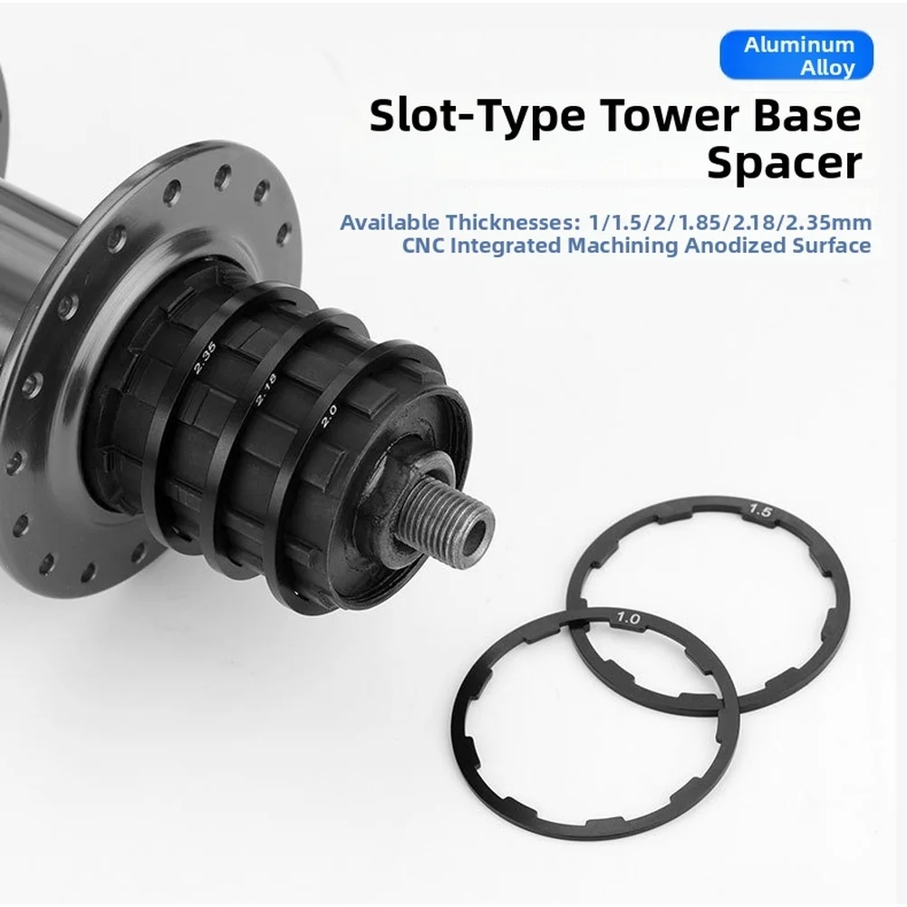 

1Pc Alloy Bicycle Hub Spacer Set For 7 8 9 10 11 Speed Cassette CNC 6061 Aluminum Freewheel Adjustment Shim With Grooved Design