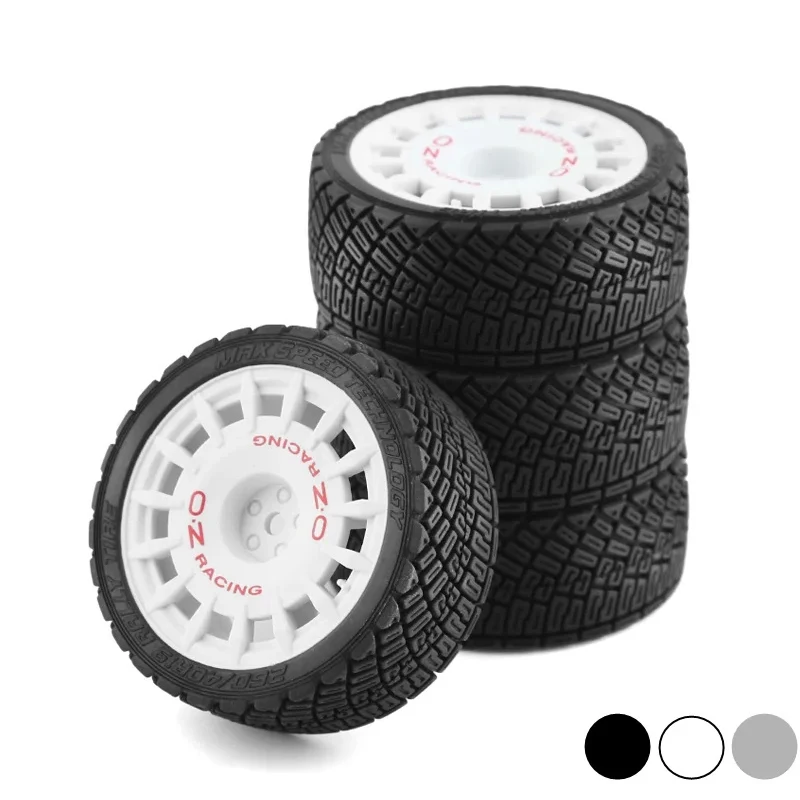 4pcs 67mm Plastic Wheel Rim Rubber Tire Universal For All 1/10 RC Rally On-Road Racing TAMIYA TT02 XV01 HSP 94123 HPI KYOSHO