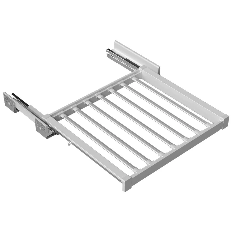 

Pull-Out Trouser Rack Drawer Above Washing Machine Drying Clothes Hanger Cabinet Retractable Hidden Drying Rack Organizer