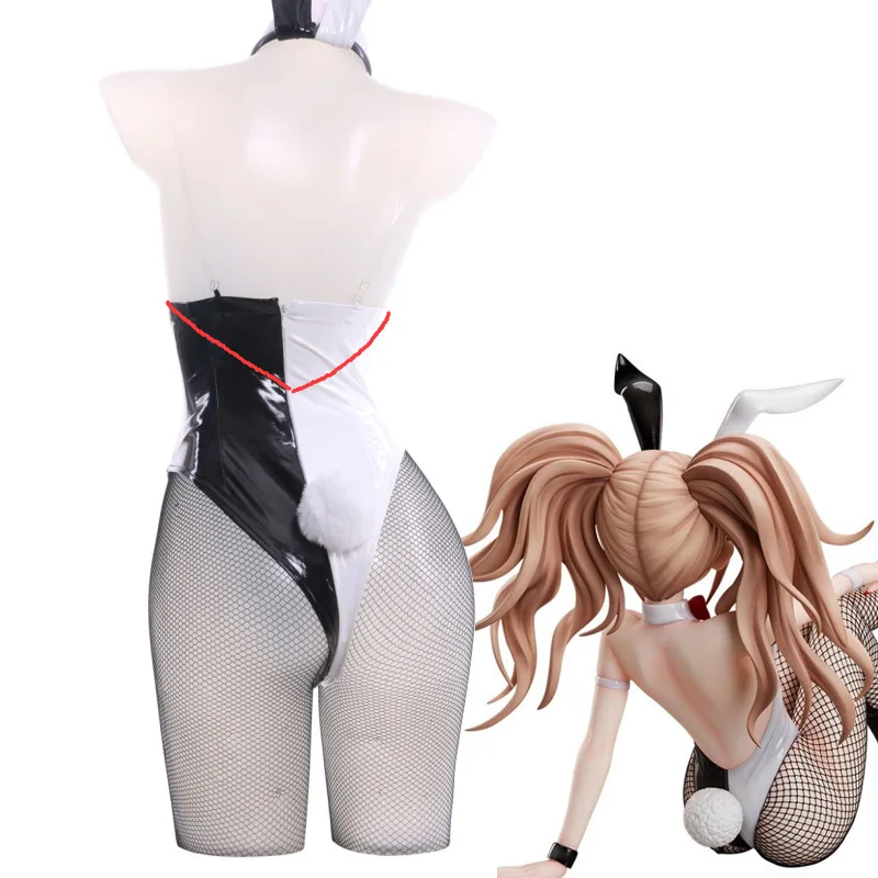 Spiel Dangan ronpa schwarz weiß Bär Kaninchen Enoshima Junko Cosplay sexy Kostüm Hase Mädchen Cosplay Anime niedlichen vollen Anzug